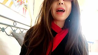 Chantal looks hot in sexy catsuit for POV interactive fun