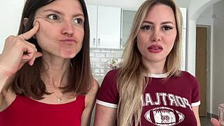 Blonde Gina Gerson and Maya Rose have dirty talk over coffee and matcha