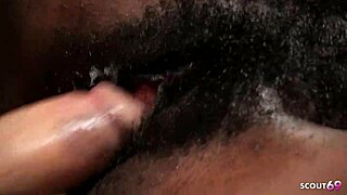 big bush ebony girl, your hairy pussy gets creampied