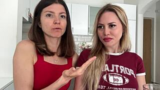 Blonde Gina Gerson and Maya Rose have dirty talk over coffee and matcha