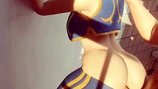 Fortnite chun li doing sneaky sex in bathroom with squirting 💦