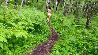 Naked walk with stepmom outdoor teasing her perfect body and foot fetish