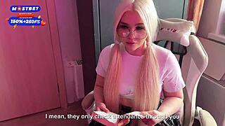 Chubby blonde webcam girl fucks gamer amateur couple