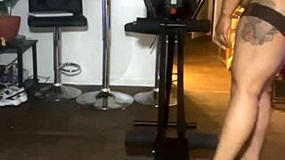 Naked workout with big ass trainer!