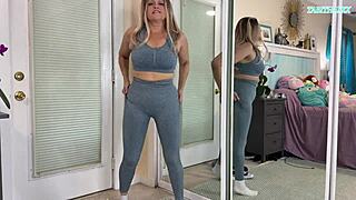 sexy milf gym clothes try on haul