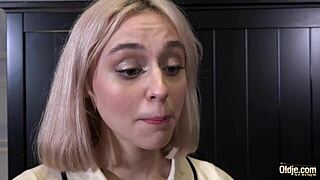 Old Landlord Gets Paid With Hot Sex And Wet Blowjob From Young Tenant