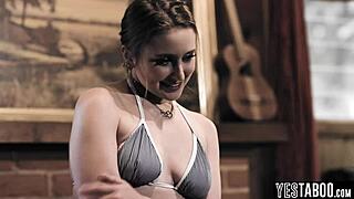 Big ass petite 18+ teen 18+ has threesome with mature big cock neighbors