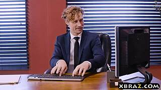 i office threesome with two bosses n sexy employee