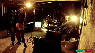 two cocks two pussies and a harness in dungeon