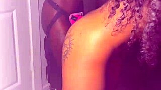Ebony lesbian strap on fun renity love & majesty nasty