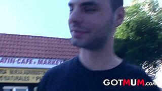 Look at that brunette milf with cum on her pretty face!