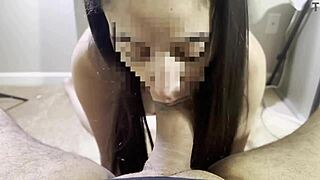 I suck his dick while fucking my dildo in homemade threesome