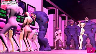 Cartoon Students Breeding in Wall Scene 1080p