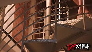 Dfxtra - Alluring Busty Blonde Babe Gives Sloppy Deepthroat Blowjob and Handjob to Monster Cock Boyfriend