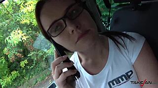 pick up blondie bent over in backseat, doggy style, moaning loud