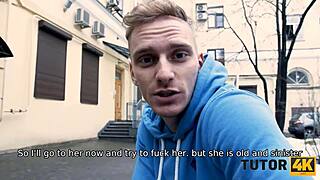 the brunette teacher from tutor4k gets horny with the new stud and they have intense sex in stockings