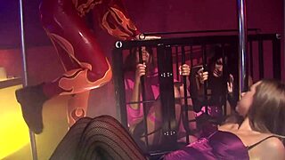 European kinky groupsex orgy with cage chains handcuffs and cosplay