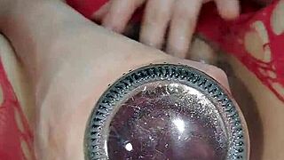 Wet Pussy Squirts On Bottle In Hot Orgasm