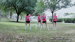 I got blowed by sexy soccer babes