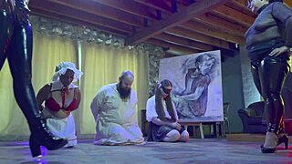 Mistress April binds the slave centipede in intense BDSM domination