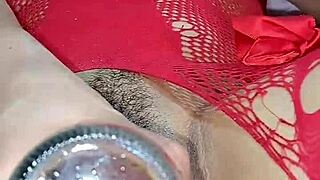 Wet Pussy Squirts On Bottle In Hot Orgasm