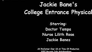 Nurse Jackie Banes Gives Tampa University Entrance Physical