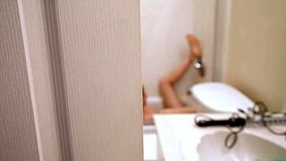 Guy Strokes While Watching Wicked Milf In Bathroom!
