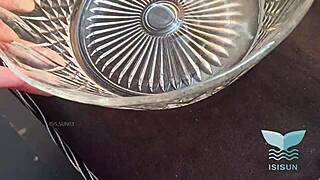 my friend's girlfriend begged me to fuck her until she squirted into a glass bowl, and she got so wet