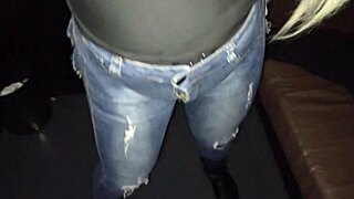 In the glory hole, strangers are fucking while the cuckold watches through the hole