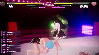 I-I can't stop fingering my lesbian lover in this anal battle