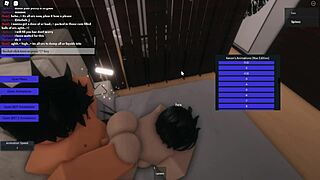A horny encounter unfolds in roblox world