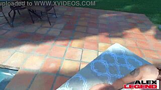 Big tits babe shay sights is licking her favorite thick pickle outdoors