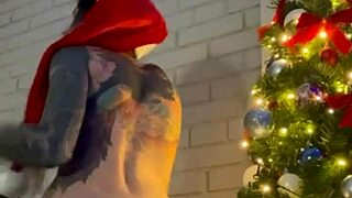 My christmas video here with dildo solo play