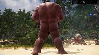 wild life - big ass big tit curvy black milf indra fucks a fat man with a tiny 18+ dick ziad on the beach he loves that black pussy