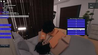 A horny encounter unfolds in roblox world