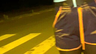 Neighbor shows ass on street after persuasion