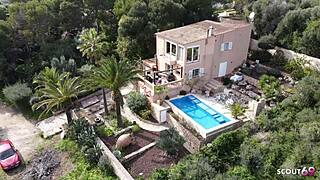 curvy big boobs girl anal on balcony