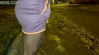 Neighbor shows ass on street after persuasion