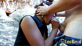 Latina jana rides hard in forest fucking