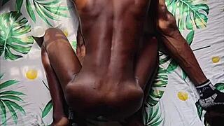 Black naked slut takes monster cock in pussy!