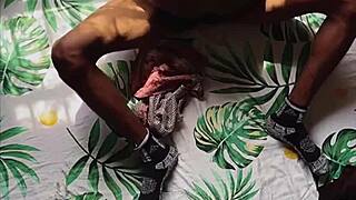 Black naked slut takes monster cock in pussy!