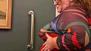 I, the horny redhead bbw secretary, accidentally flash my big natural tits and panties, oh god it's so wrong but feels good.