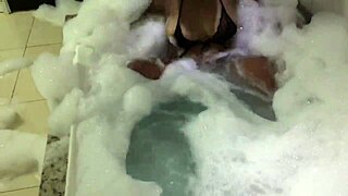 does this morena in foam bath look sexy sensualizing her big pussy lips?