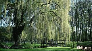 Fat old man licks young pussy and fucks the teen hard and deep!