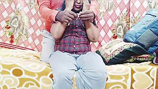 The desi schoolgirl with big boobs tries to seduce through telugu dirty talk.