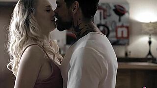 The virgin teen 18+ lies to the guy about her virginity during hardcore blowjob.