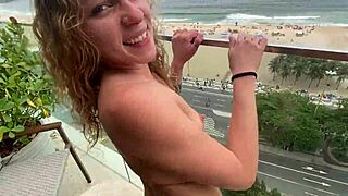 we creampied her anal on the rio balcony in homemade style