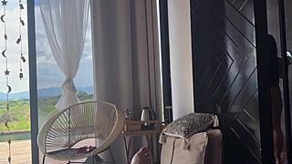 Annacherry Enjoys Outdoor Shower Session with Partner