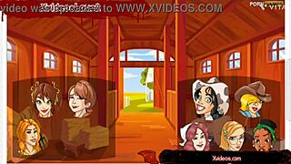 Country ranch girls engage in anal sex and blowjobs during video game