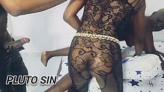 step brother fucks vera and her friend ebonychoco in wild group action